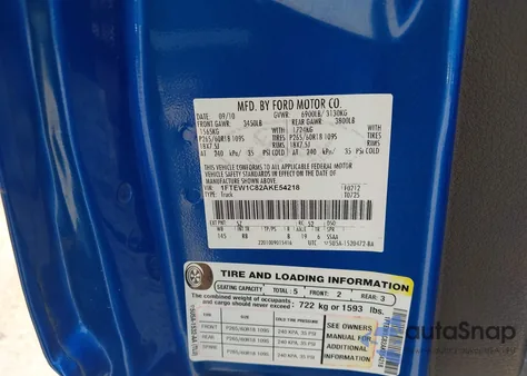 2010 Ford F-150 Fx2 Sport/Xl/Xlt from USA, damaged, VIN 1FTEW1C82AKE54218